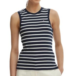 Débardeur Marine/Blanche Femme Tommy Hilfiger Slim Cody vue 0