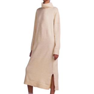 Pulloverkleid Beige Frau Pieces Rollneck Knitt Ansicht 0