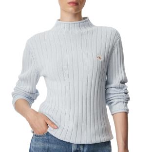 Calvin Klein Jeans Light Blue Women’s Jumper with Woven Label Photo of the Espace des Marques %store% store - view of %key%