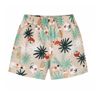Pantalón corto Tropical Beige/Vert Bébé P'tit Mome Paolo ver 0