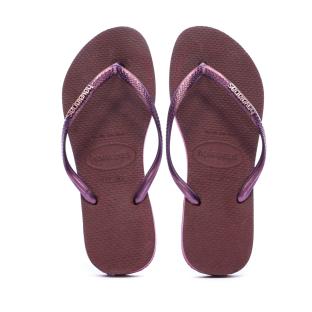 Chanclas moradas para mujer Havaianas Slim Logo Infradito ver 0