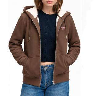 Sweat Marron Femme Superdry Signature vue 0