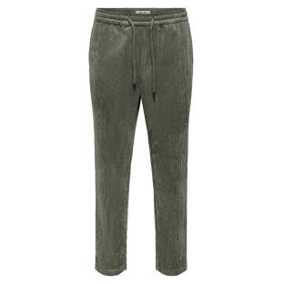 Pantalon en velours Kaki Homme Only & Sons Taper Corduroy vue 0