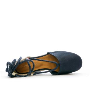 Women's navy wedge shoes Tommy Hilfiger Linen Photo of the Espace des Marques %store% store - view of %key%