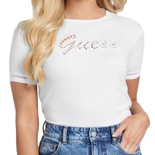 T-shirt Blanc Femme Guess Emily vue 0