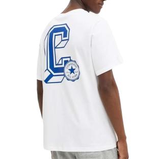 T-Shirt Weiß Herren Converse Classic Sport Ansicht 0