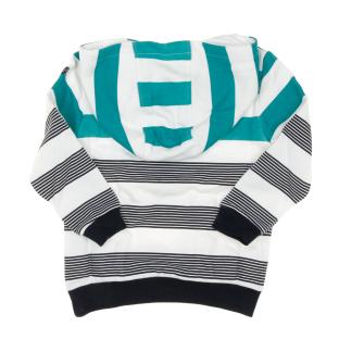 EOM Sudadera con cremallera a rayas verde/blanca para niño Epouli ver 0