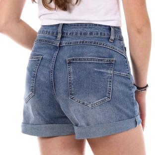 Monday Premium Pantalones cortos vaqueros azules para mujer LW526 ver 0