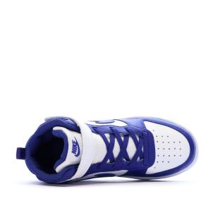 Baskets Blanches/Bleu Garçon Nike Court Borough Mid 2 vue 0