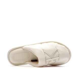 Calvin Klein Jeans Slipper Satin Moire White Women's Slippers Photo of the Espace des Marques %store% store - view of %key%
