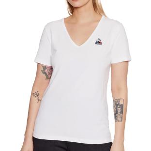 T-shirt Blanc Femme Le Coq Sportif Ess Tee Ss Col vue 0