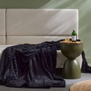 Schwarzes Flanell-Plaid „Today Damier“, 130 x 180 cm Ansicht 0