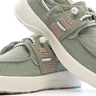 Chaussures bateau Vert Femme TBS Cotton Canvas Argile vue 0
