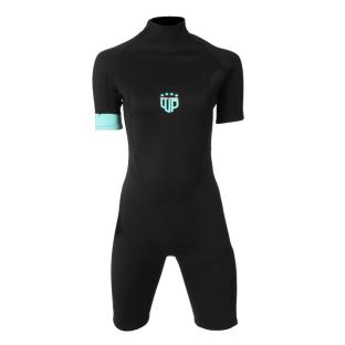 Surf-Neoprenanzug Schwarz/Türkis Unisex Wave Power Shorty Ansicht 0