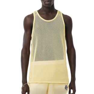 Camiseta de tirantes de malla amarilla Lacoste para hombre Runway Mesh ver 0