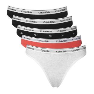 x5 Tangas Negro/Negro/Rojo Mujer Calvin Klein Jeans Thong ver 0