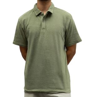 Men’s Khaki Paname Brothers Terry Cloth Polo Shirt Photo of the Espace des Marques %store% store - view of %key%