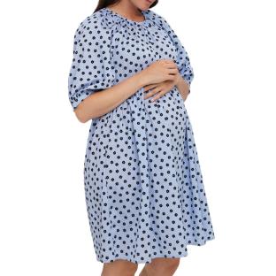 Robe de Grossesse Bleu Femme Vero Moda Marternity Meva vue 0