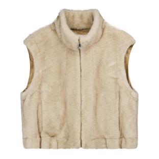 Teddy Smith Beige Women’s Sleeveless Faux Fur Cardigan lou Photo of the Espace des Marques %store% store - view of %key%