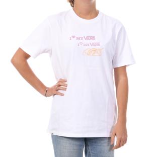 Camiseta Vans Stamp Logo Ss Blanca Mujer ver 0