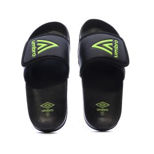 Claquettes Noires/Vert Garçon Umbro Tao vue 0