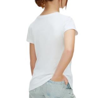 Camiseta blanca/naranja para niña de Calvin Klein Jeans con logotipo en letra cursiva ver 0