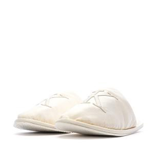 Calvin Klein Jeans Slipper Satin Moire White Women's Slippers Photo of the Espace des Marques %store% store - view of %key%