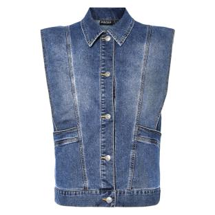 Chaqueta vaquera azul para mujer Pieces Femma ver 0