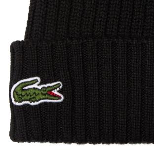 Bonnet Noir Côtelé Homme Lacoste RB0001 vue 0