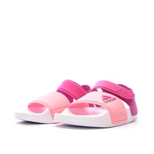 Sandales Roses/Blanches Fille Adidas Adilette K vue 0