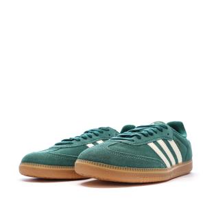 Baskets Vertes/Blanches Homme Adidas Samba vue 0
