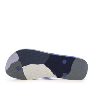 Chanclas para hombre Havaianas Logomania en azul, azul marino y gris ver 0