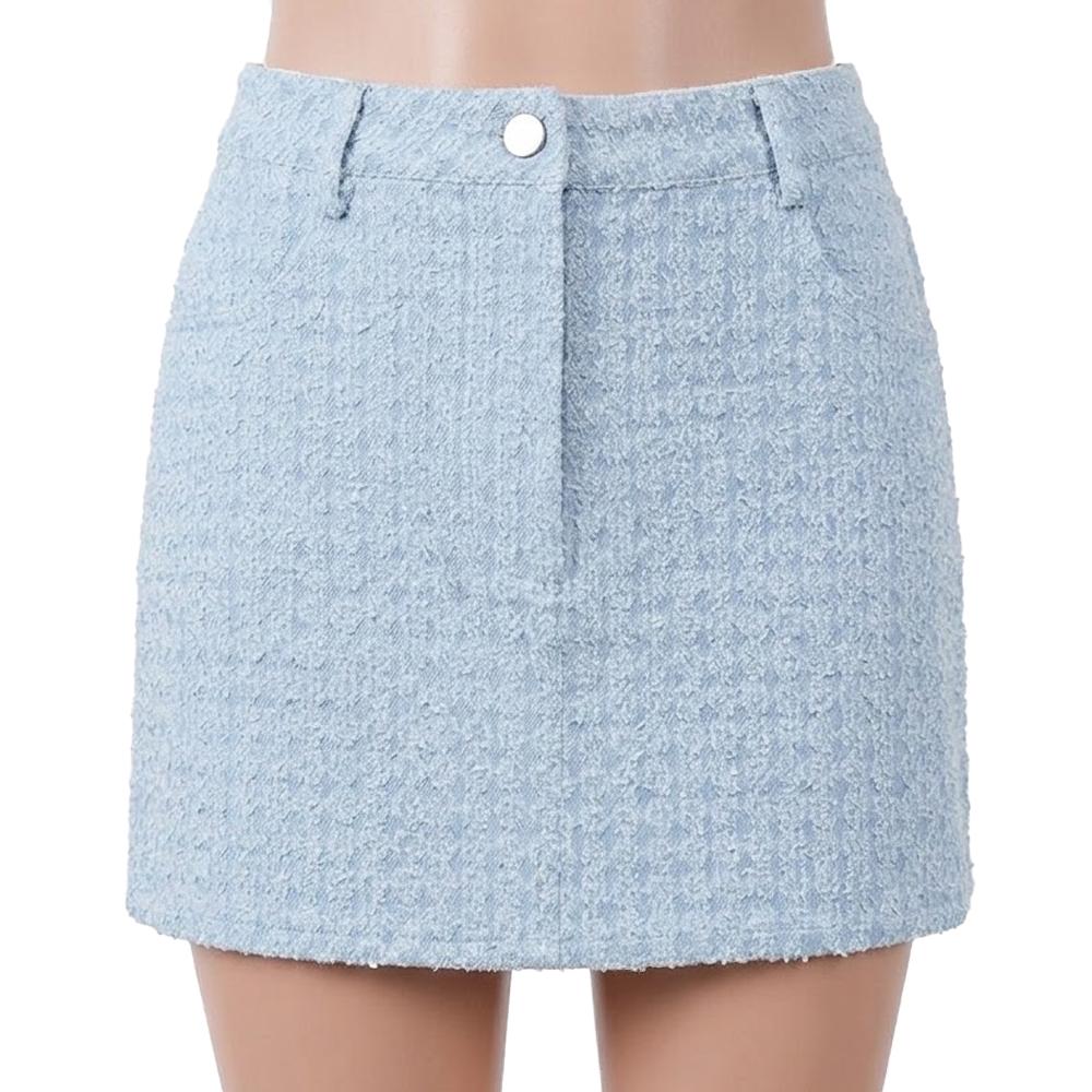 Falda corta azul de mujer Pieces Falda vaquera barato