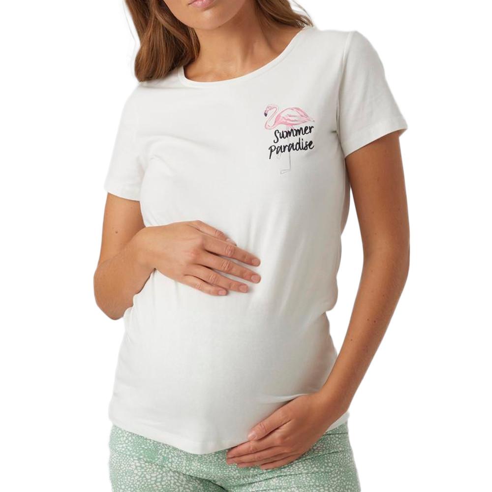 Women's white T-shirt Mamalicious Feliz affordable