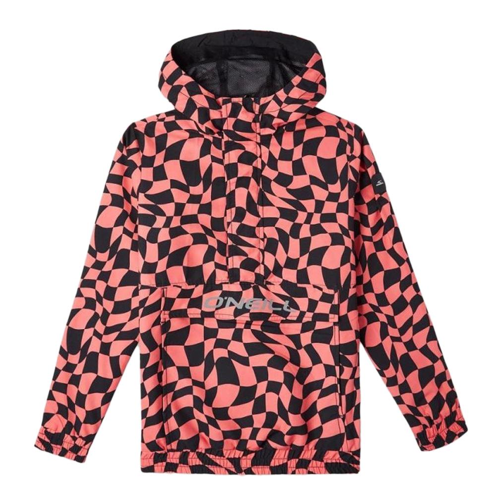 Abrigo O'Neill Ridge Anorak negro/rosa de niña barato