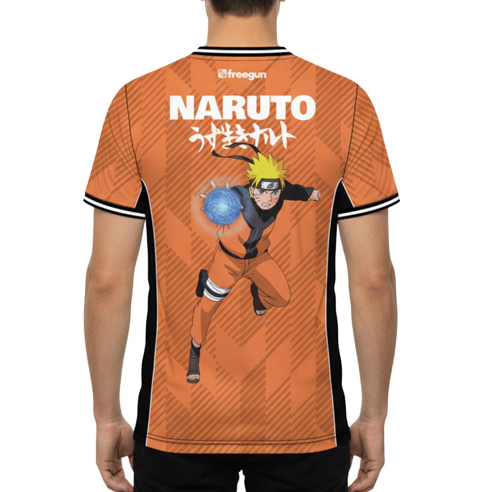 Orangefarbenes Mikrofaser-T-Shirt für Männer Freegun Naruto Shippuden Ansicht 2