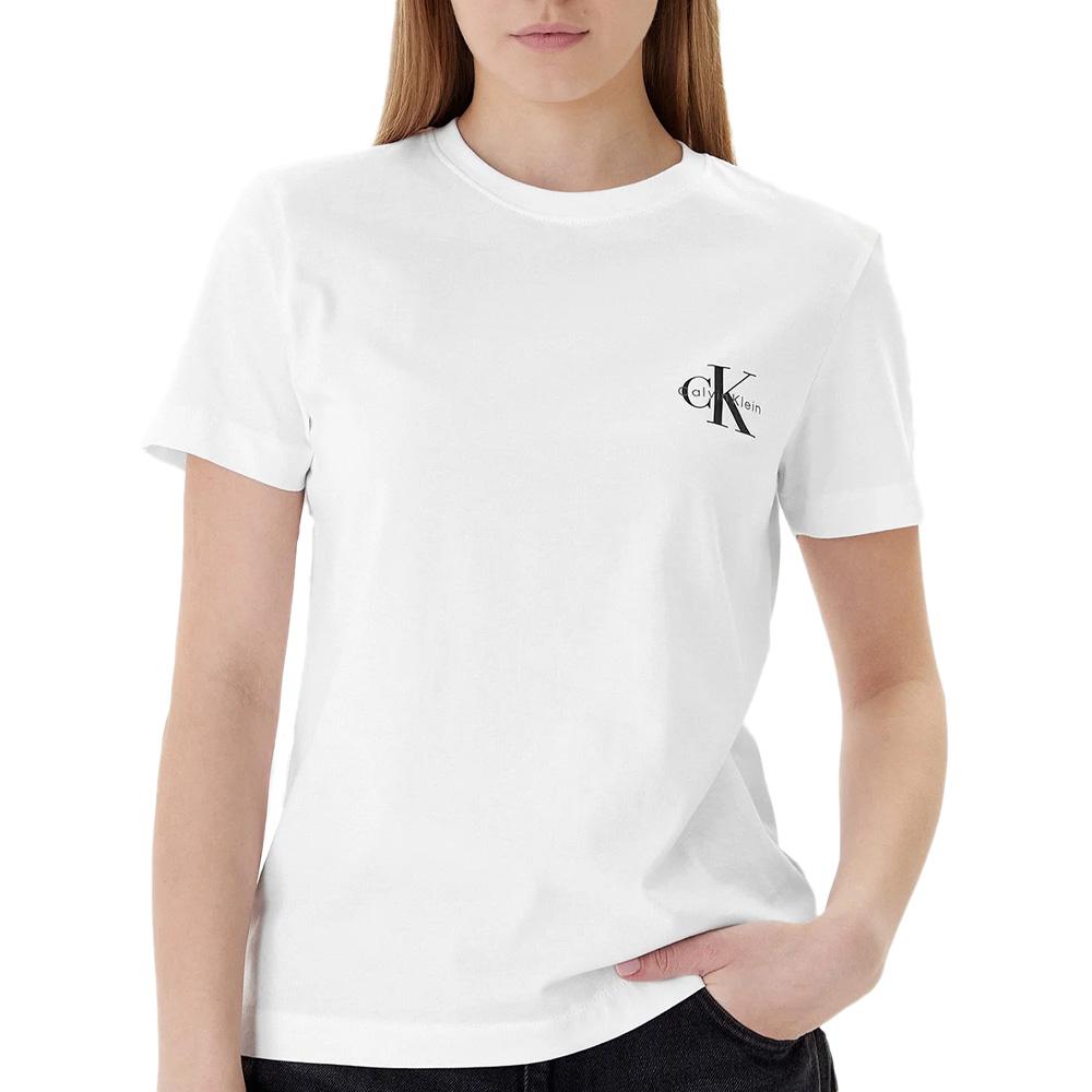 Lote de 2 camisetas de mujer gris/blanco Calvin Klein Jeans Monologo ver 2