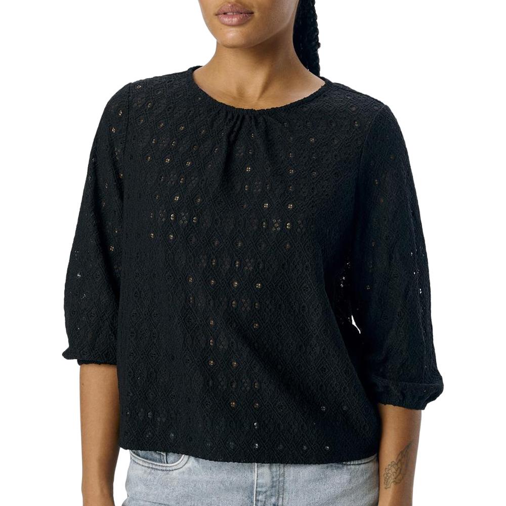 Blouse Brodée Noire Femme Vero Moda Aila pas cher