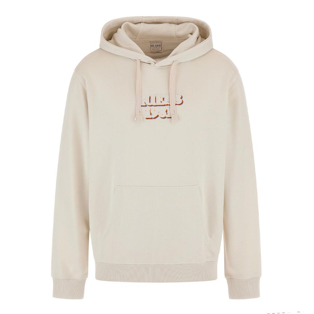 Herren Guess Embro Kapuzenpullover Ecru günstig