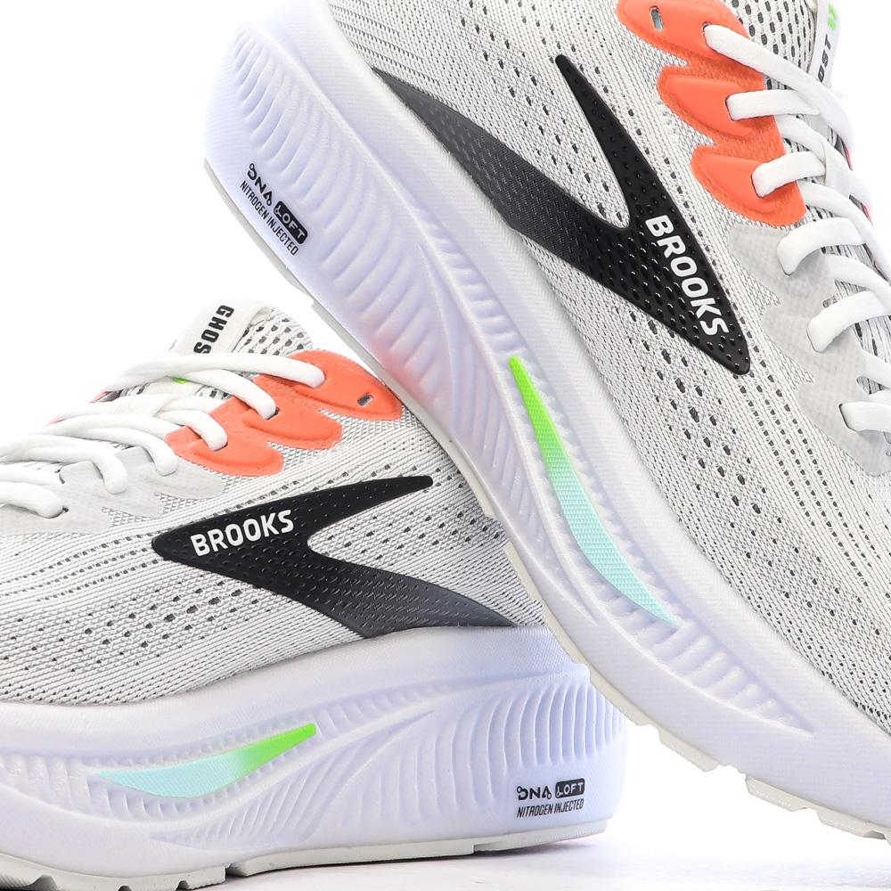 Zapatillas de running blancas para hombre Brooks Ghost 17 ver 7
