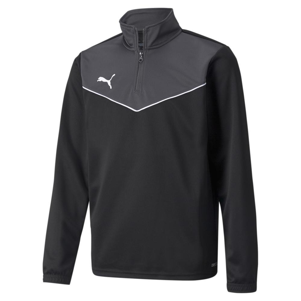 Boys' Puma Indrise 1/4 zip sweatshirt Black/Grey affordable