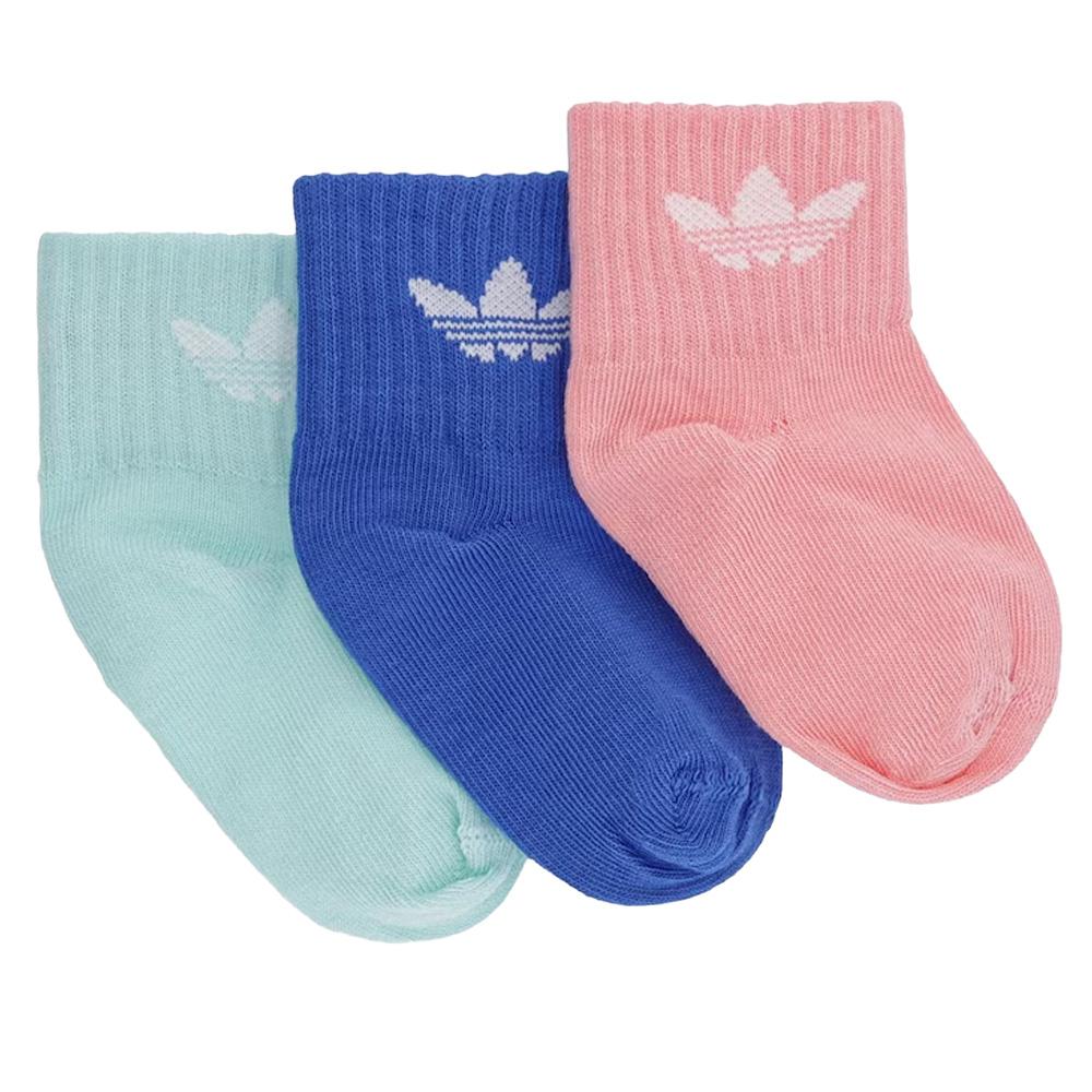 x3 calcetines tobilleros infantiles Adidas rosa/verde/azul para niñas ver 2