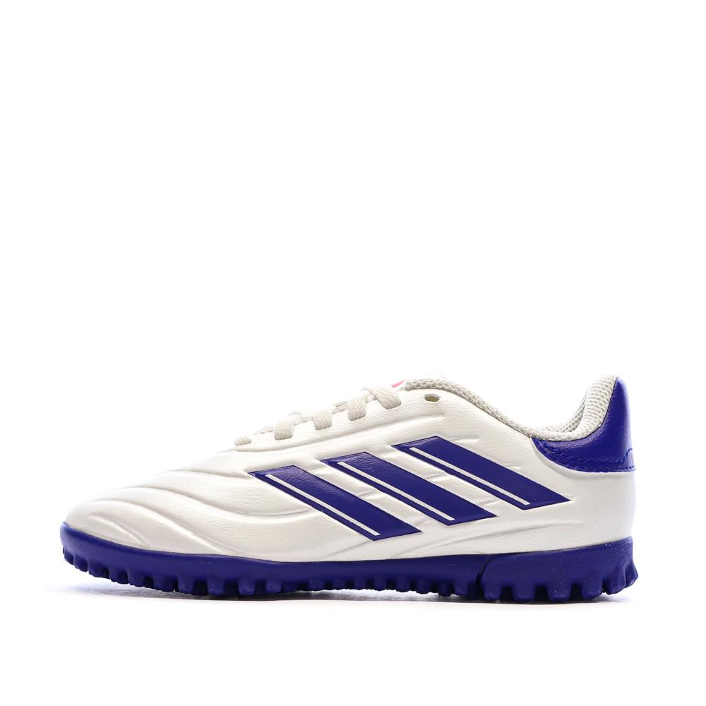 Chaussures de Futsal Blanches/Bleu Garçon Adidas Copa Pure 2 pas cher