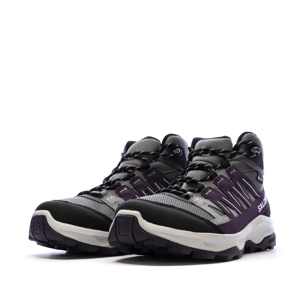 Zapatillas de senderismo grises/negras para mujer Salomon Thundercross ver 6