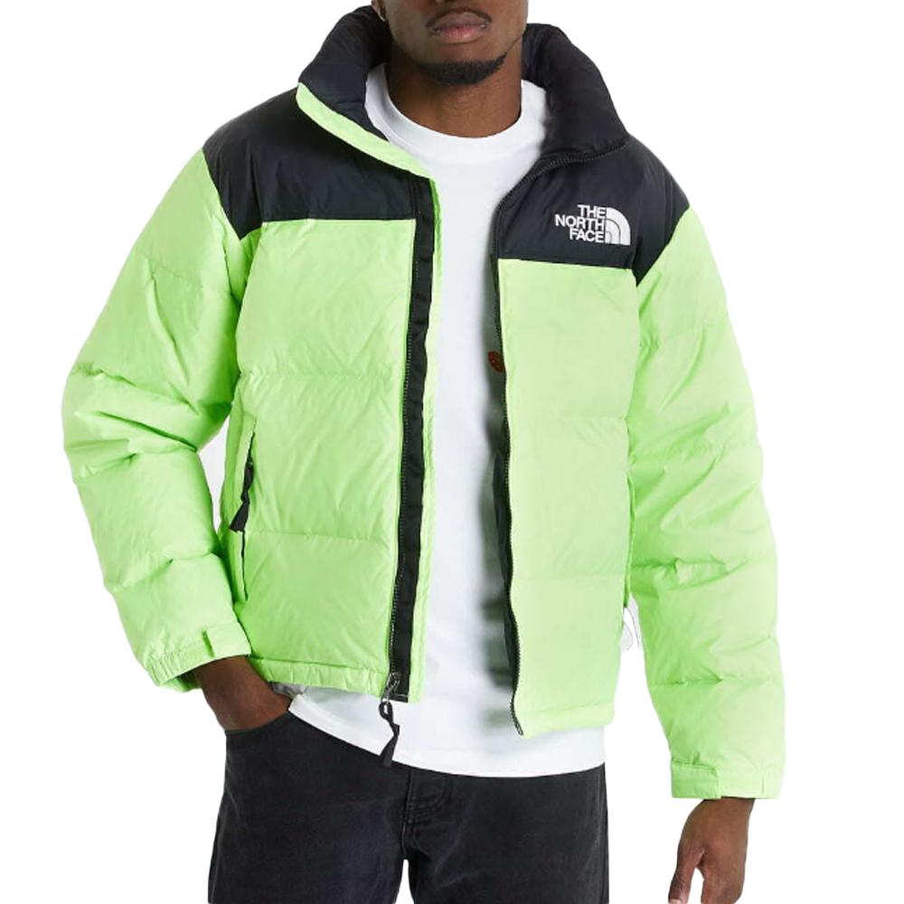 Chaqueta de pluma The North Face Retro Nuptse para hombre, verde/negro barato