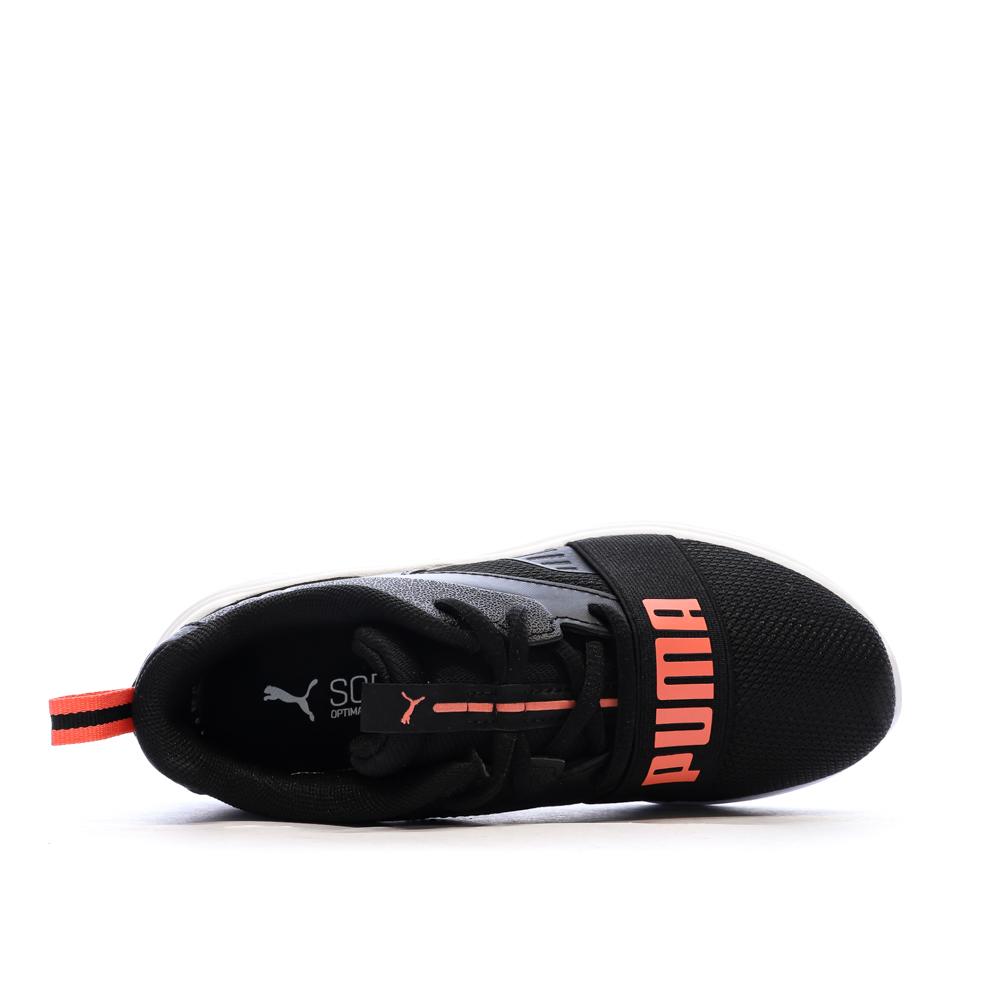 Schwarze/weiße/fuchsiafarbene Puma Soft Wired 2 Sneaker für Mädchen Ansicht 4