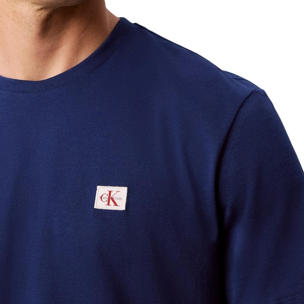T-Shirt Marine Homme Calvin Klein Jeans Badge L4G vue 2