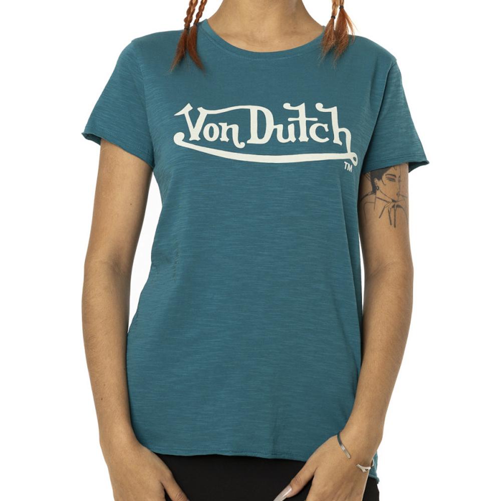 Women's Turquoise T-shirt Von Dutch Slub affordable