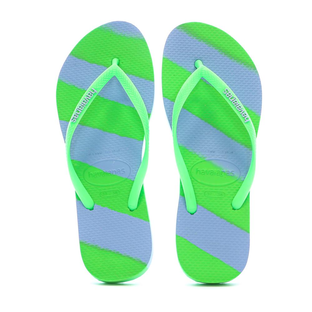 Tongs Bleu/Vert Femme Havaianas Slim Color Fun Infrad vue 3
