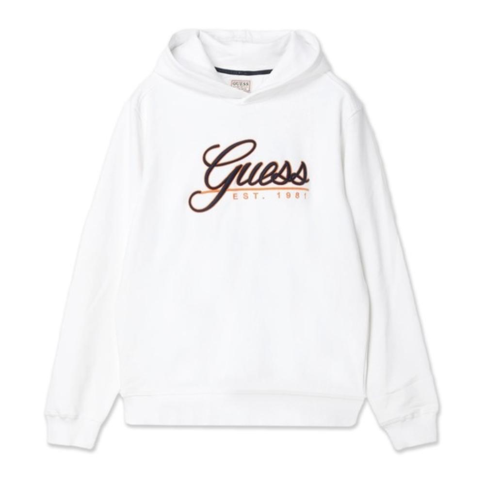 Guess Sudadera con capucha blanca para hombre Beautiful barato
